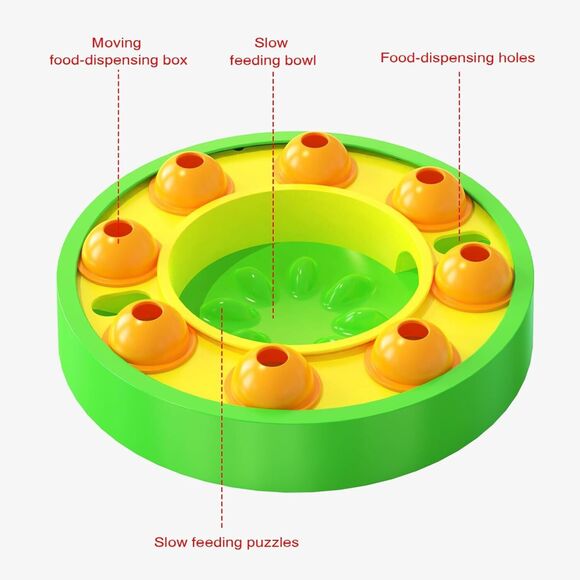 Dog Puzzle Toy,Feeder Slow Feeder Dog Bowl,Slows Down Pets Eating, Fun Puzzle... - Picture 4 of 5